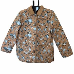 Denim & Co Reversible Quilted Heirloom Jacket Floral & Bow Size Large